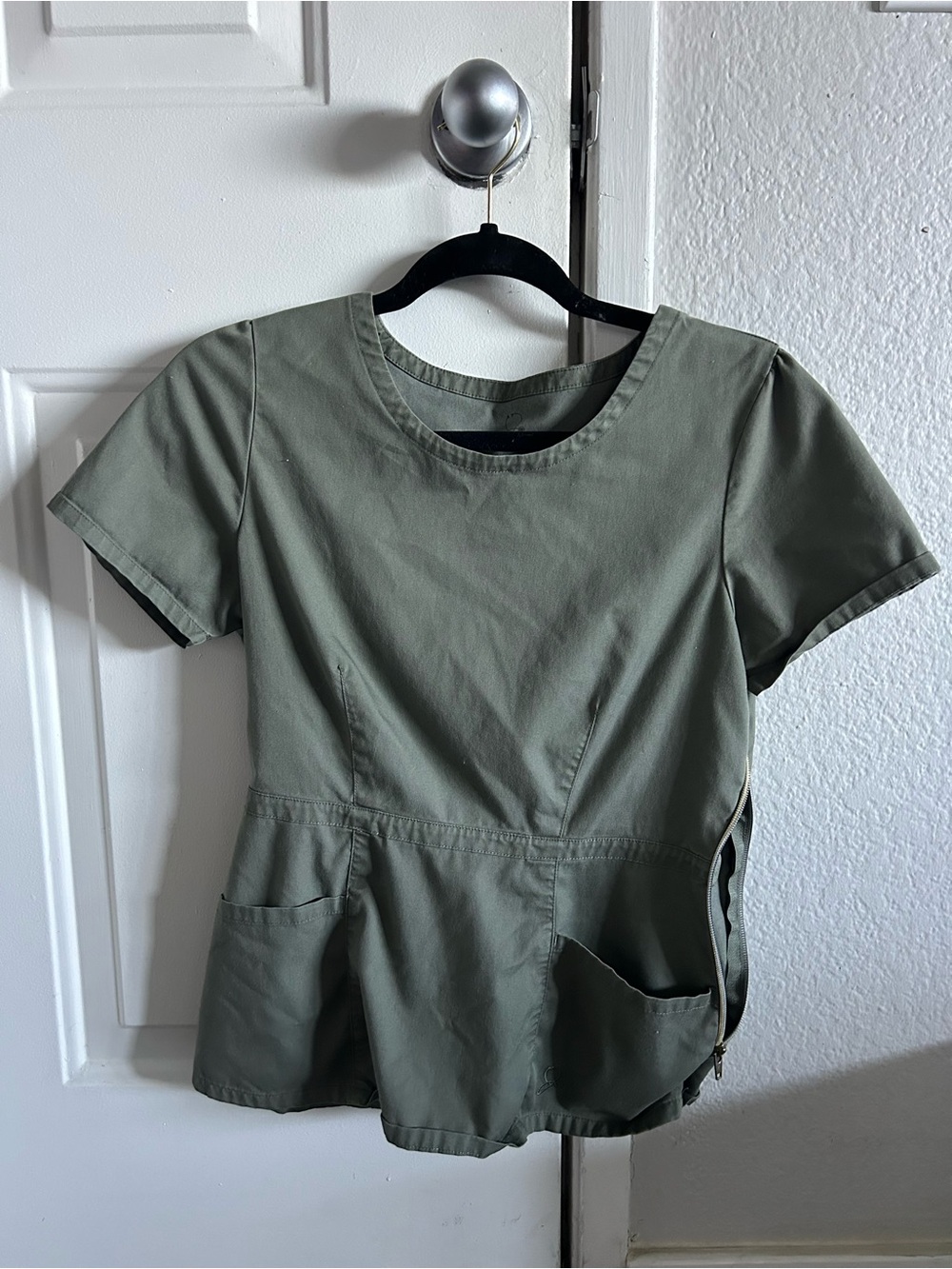 Jaanuu Olive Short Sleeve Medical Top